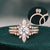 3pcs Vintage Style Bridal Ring Set, Round Cut Center Stone
