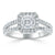 Asscher Cut Lab Diamond Engagement Ring, Classic Halo with Split Shank