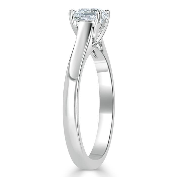 Asscher Cut Lab Diamond Engagement Ring, Classic Style