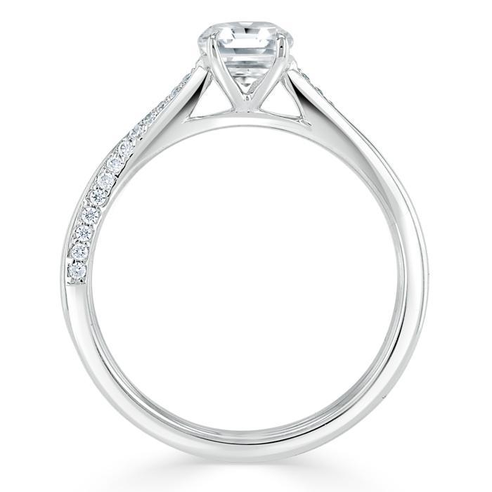 Asscher Cut Lab Diamond Engagement Ring, Classic Style