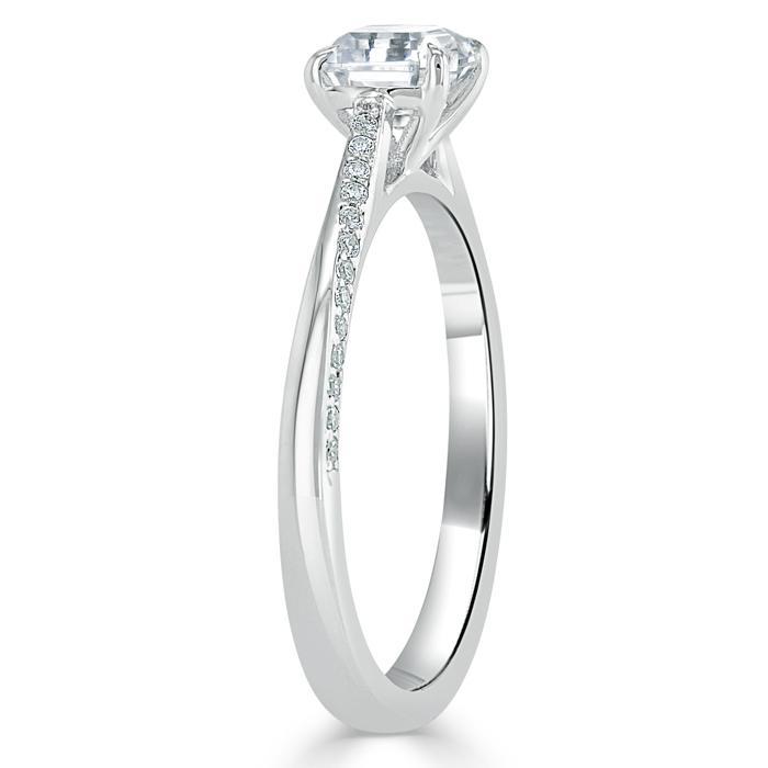 Asscher Cut Lab Diamond Engagement Ring, Classic Style