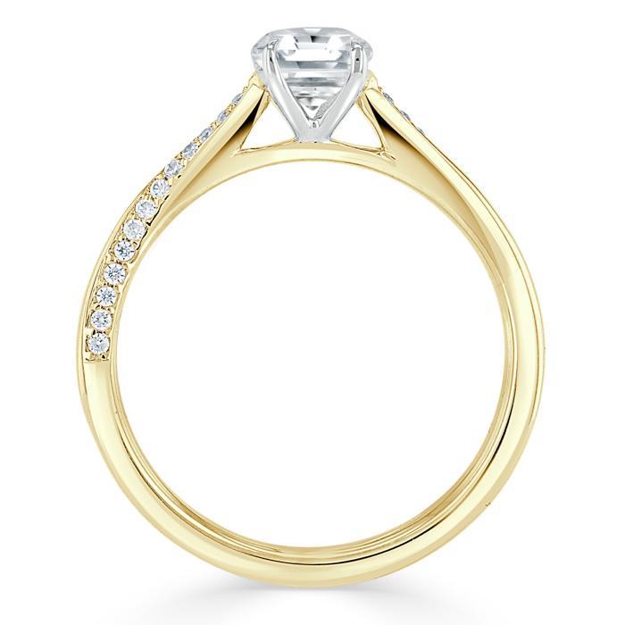 Asscher Cut Lab Diamond Engagement Ring, Classic Style