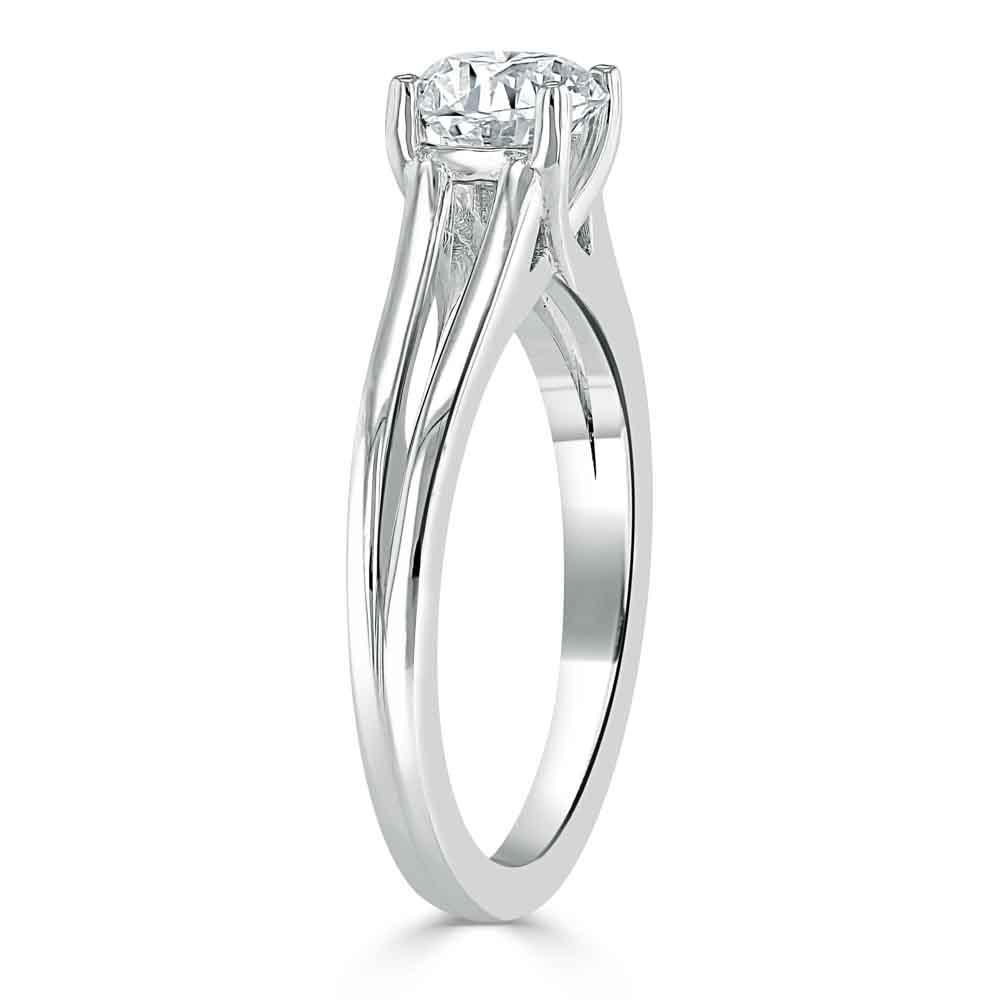 Asscher Cut Lab Diamond Engagement Ring, Classic Style with Split Shank