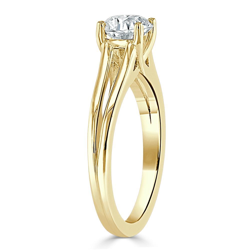 Asscher Cut Lab Diamond Engagement Ring, Classic Style with Split Shank