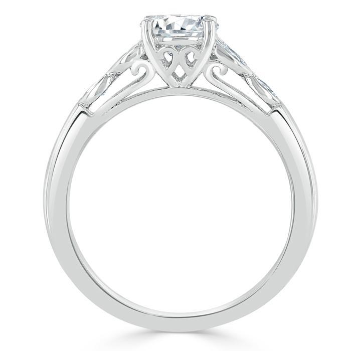 Asscher Cut Lab Diamond Engagement Ring, Vintage Style