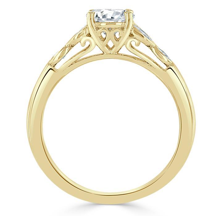 Asscher Cut Lab Diamond Engagement Ring, Vintage Style