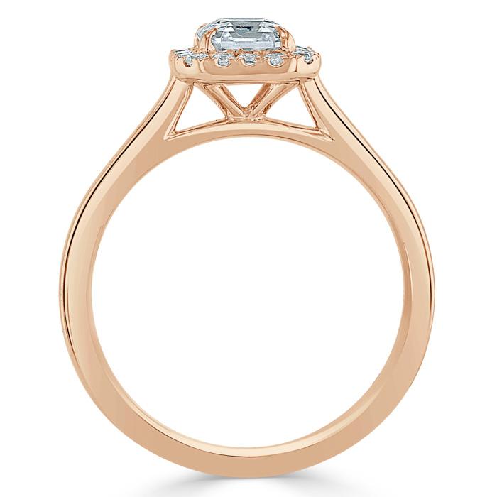 Asscher Cut Lab Diamond Halo Engagement Ring