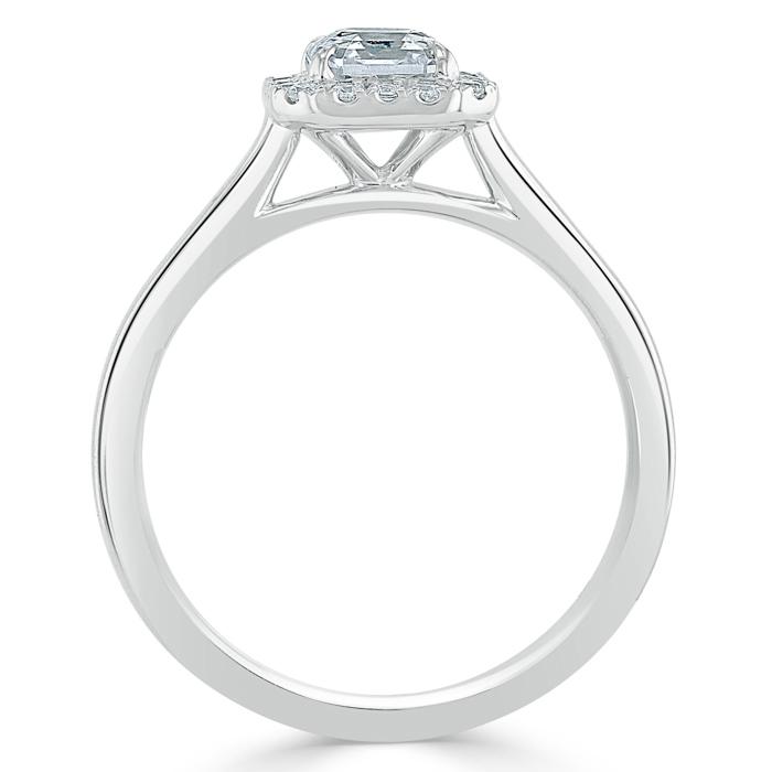 Asscher Cut Lab Diamond Halo Engagement Ring