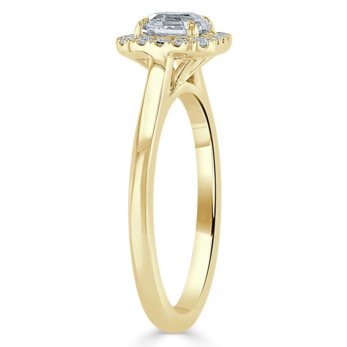 Asscher Cut Lab Diamond Halo Engagement Ring