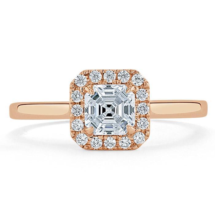 Asscher Cut Lab Diamond Halo Engagement Ring