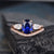 Blue Sapphire Bridal Ring Set, Oval Cut
