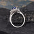 Blue Sapphire & Lab Diamond, Vintage Inspired Design