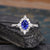 Blue Sapphire & Lab Diamond, Vintage Inspired Design