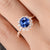 Blue Sapphire Vintage Halo Ring, Round Cut