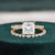 Bridal Ring Set, Princess Cut Center Stone