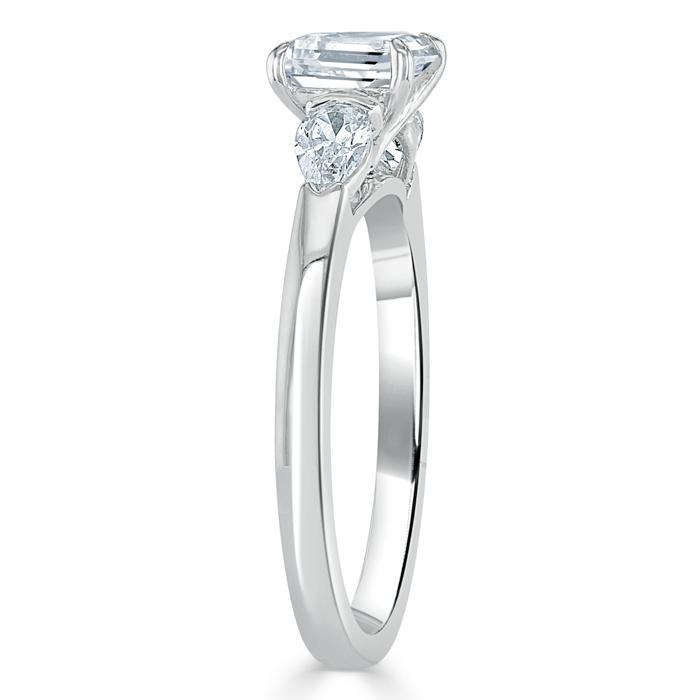 Cushion Cut Lab Diamond 3 Stone Engagement Ring