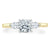 Cushion Cut Lab Diamond 3 Stone Engagement Ring