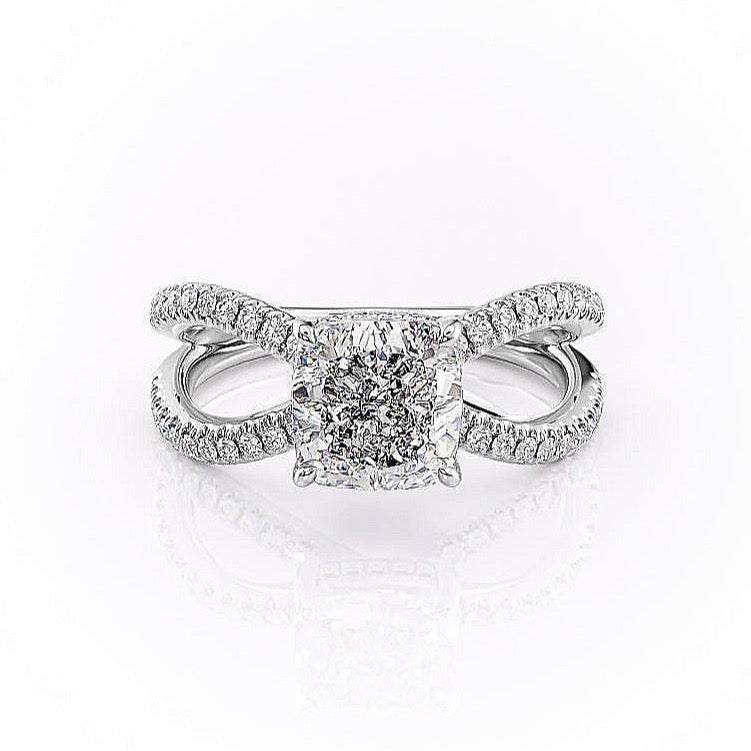 Cushion Cut Lab Diamond Criss-Cross Design