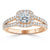 Cushion Cut Lab Diamond Engagement Ring, Classic Halo with Split Shank