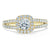 Cushion Cut Lab Diamond Engagement Ring, Classic Halo with Split Shank