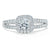 Cushion Cut Lab Diamond Engagement Ring, Classic Halo with Split Shank