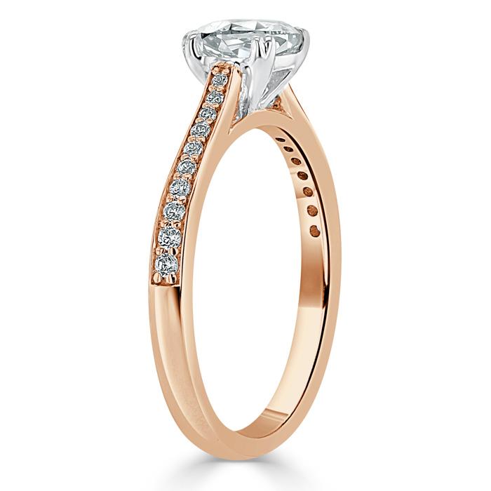 Cushion Cut Lab Diamond Engagement Ring, Classic Style