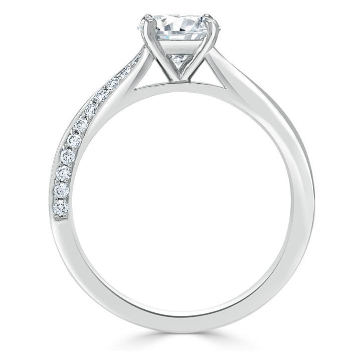 Cushion Cut Lab Diamond Engagement Ring, Classic Style