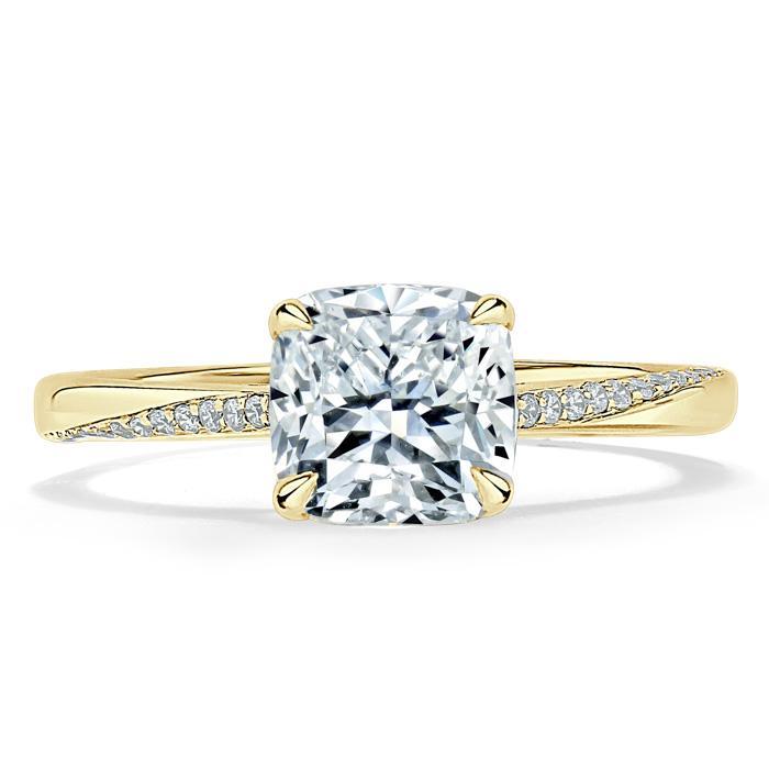 Cushion Cut Lab Diamond Engagement Ring, Classic Style