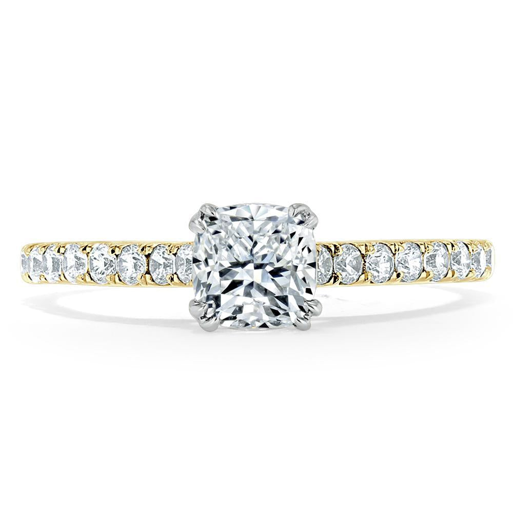 Cushion Cut Lab Diamond Engagement Ring, Classic Style