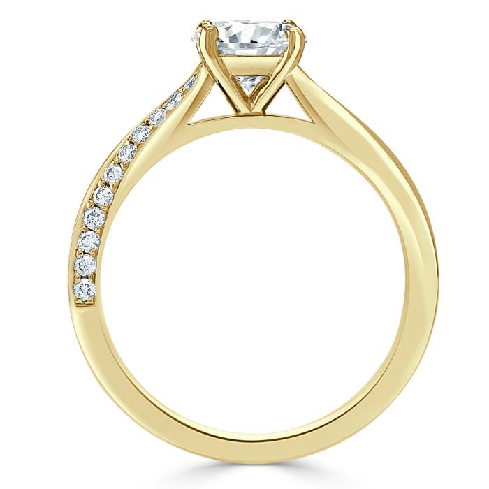 Cushion Cut Lab Diamond Engagement Ring, Classic Style