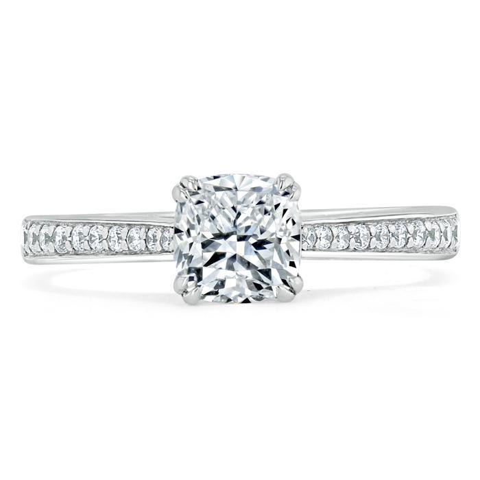 Cushion Cut Lab Diamond Engagement Ring, Classic Style