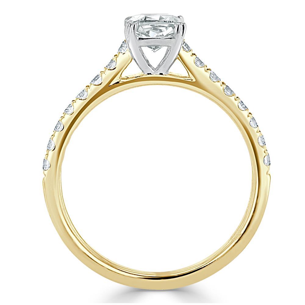 Cushion Cut Lab Diamond Engagement Ring, Classic Style