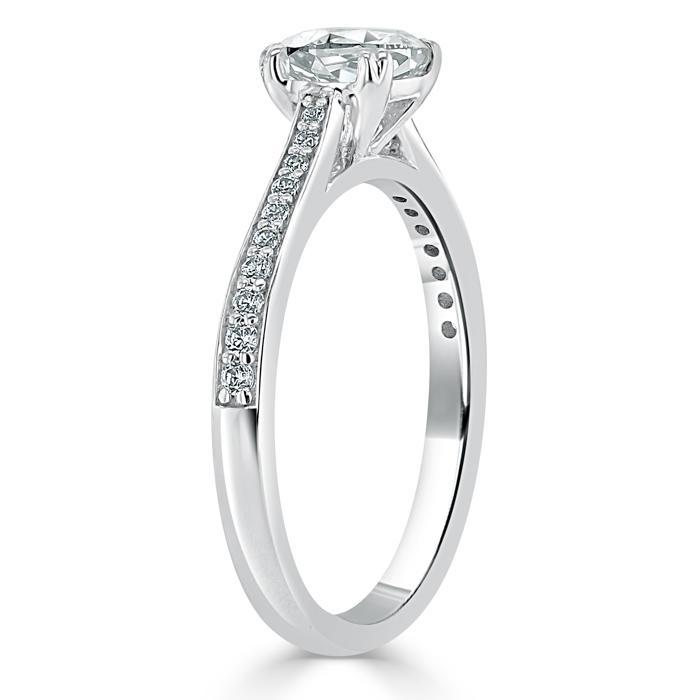 Cushion Cut Lab Diamond Engagement Ring, Classic Style
