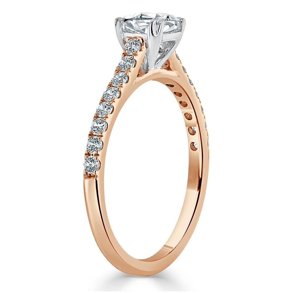 Cushion Cut Lab Diamond Engagement Ring, Classic Style