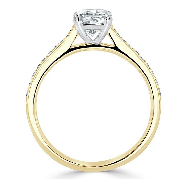 Cushion Cut Lab Diamond Engagement Ring, Classic Style