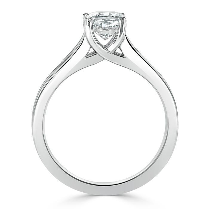 Cushion Cut Lab Diamond Engagement Ring, Classic Style with Split Shank