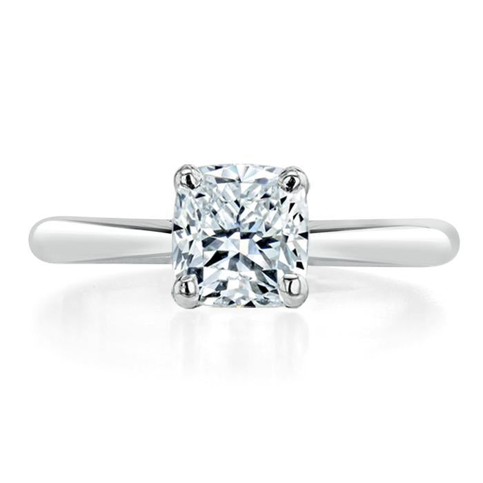 Cushion Cut Lab Diamond Engagement Ring, Classic Style