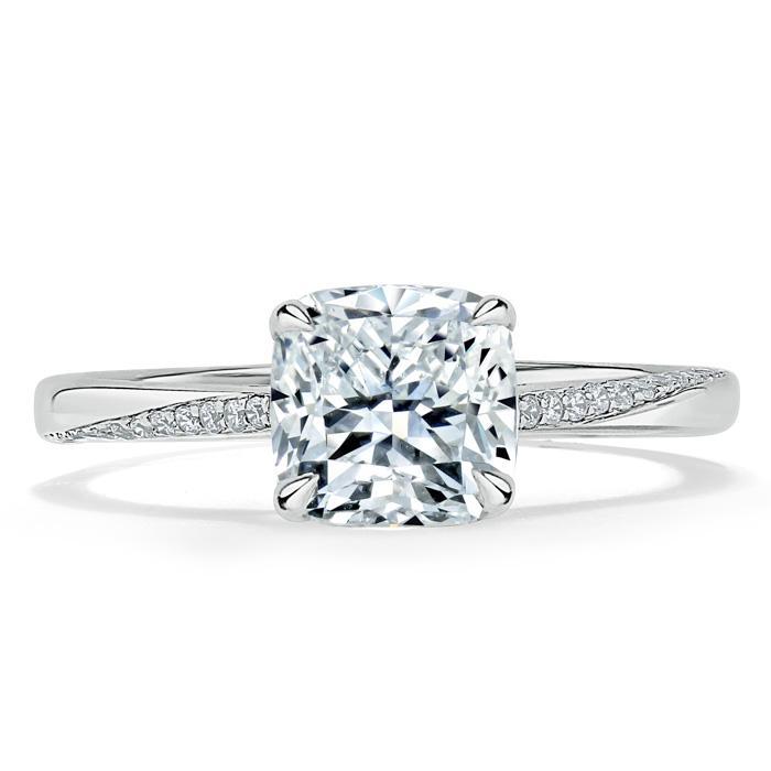 Cushion Cut Lab Diamond Engagement Ring, Classic Style