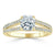 Cushion Cut Lab Diamond Engagement Ring, Split Shank