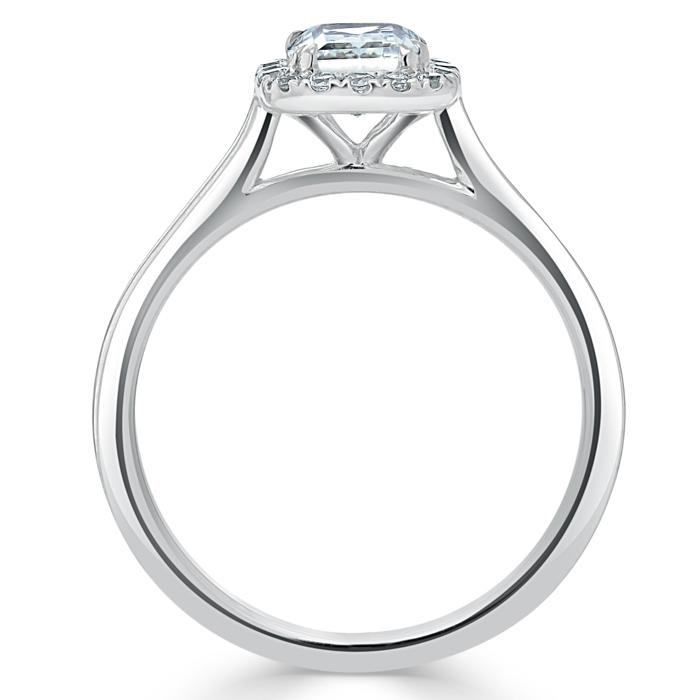 Cushion Cut Lab Diamond Halo Engagement Ring