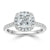 Cushion Cut Lab Diamond Halo Engagement Ring, Tiffany Design