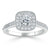 Cushion Cut Lab Diamond Halo Engagement Ring, Tiffany Style