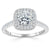 Cushion Cut Lab Diamond Halo Engagement Ring, Tiffany Style