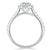 Cushion Cut Lab Diamond Halo Engagement Ring, Tiffany Style
