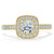Cushion Cut Lab Diamond Halo Engagement Ring, Tiffany Style