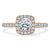 Cushion Cut Lab Diamond Halo Engagement Ring, Tiffany Style