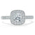 Cushion Cut Lab Diamond Halo Engagement Ring, Tiffany Style