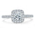 Cushion Cut Lab Diamond Halo Engagement Ring, Tiffany Style