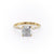 Cushion Cut Lab Diamond Shoulder Set Ring With Hidden Halo