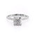 Cushion Cut Lab Diamond Shoulder Set Ring With Hidden Halo